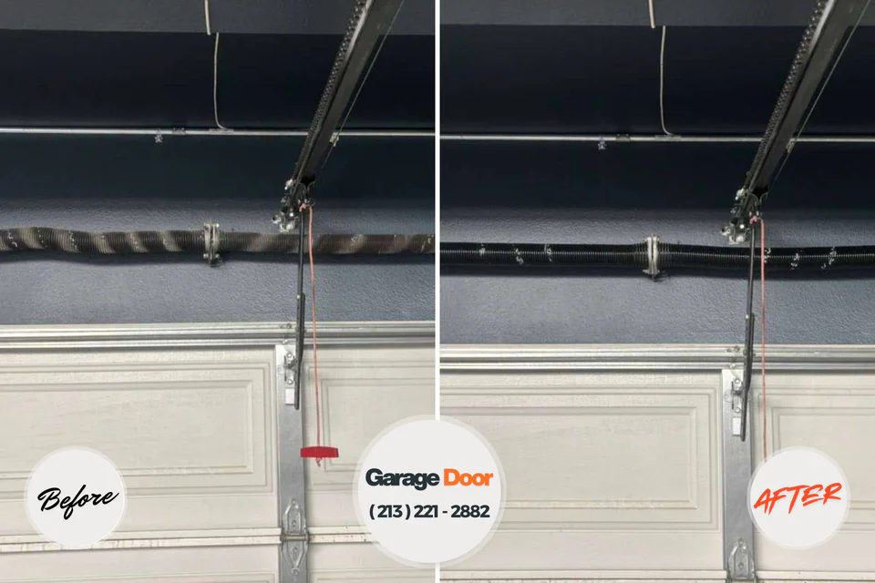 Before and after: garage door repair East Camden, AR